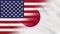 USA and Japan Crumpled Fabric Flag Intro.