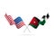 USA and Jordan flags. Vector illustration.