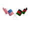 USA and Kenya flags. Vector illustration.