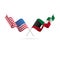 USA and Kuwait flags. Vector illustration.