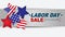 USA Labor Day sale banner. United States national holiday design concept with stars and flag elements.