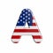 USA letter A - Capital 3d american flag font - American way of life, politics  or economics concept