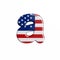 USA letter A - Lowercase 3d american flag font - American way of life, politics  or economics concept