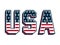 USA Lettering with United States flag. Vector Illustration.