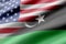 Usa and Libya flags