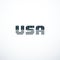 USA logo with USA flag elements. USA badge. Vector illustration