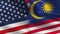 Usa and Malaysia Realistic Half Flags Together