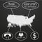 USA Map in 3D. Elements of infographics on economic data