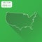 USA map icon. Business cartography concept outline United States