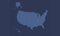 USA map, separates states, infographics blue flat design, blank