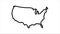 USA Map sketch illustration hand drawn animation Alpha Luma Matte included.