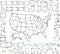 USA map with states. brush strokes.