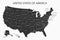 USA map with states names. United States of America cartography. Vector.