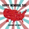 USA map with the text Memorial day remember and honor. Celebration of all who served.