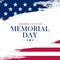 USA Memorial Day greeting card with brush stroke background in United States national flag colors.