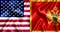 USA and Montenegro flag silk