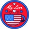 USA My Love Festive American Flag Badge