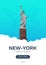 USA. New-York. Time to travel. Travel poster. Vector flat illustration.