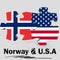 USA and Norway flags in puzzle