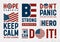 USA Patriotic Motivation Typography And Logos Set