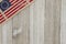 USA patriotic old flag on a weathered wood background