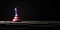 USA pawn chess alone standing on chessboard with dark background for Memorial Day or 4th of July , United of America is the main