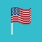 USA Pixel flag. Pixelated banner America. political bit icon. Vector illustration