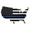 USA Police Support Thin Blue Line Illustration