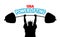 USA powerlifting emblem. strong Statue of Liberty barbell bench