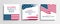 USA President`s Day greeting cards set with United States national flag. Washington`s birthday.