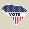 USA presidential election 2016 vote sticker.
