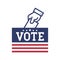 USA presidential election hand voting icon campaign, American flag on badge, Simple design for web site, logo, app, UI