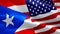 USA and Puerto Rico Flag Wave Loop waving in wind. Realistic United States vs Puerto Rico Flag background. USA Puerto Rico Flag Lo