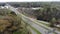 USA Road and Crossroad drone footage. Top view roadway and transport infrastructure