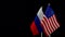USA and Russia flag. Conflict, diplomatic relations. The concept of sanctions pressure in politics. World crisis, war