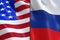 The USA and Russia flags, in opposition