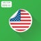 Usa sticker flag icon. Business concept America label pictogram.