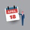 USA Tax Day Concept - Businessman Pointing to a Calendar Page - Design Template, Tax Deadline Reminder