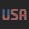 Usa text in flag colors