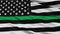Usa Thin Green Line Flag, Closeup View
