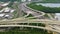 USA transportation infrastructure. Aerial view of American highway with fast driving vehicles in Tampa, Florida