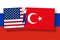 Usa and Turkey financial, diplomatic crisis concept.