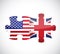 Usa and uk flag puzzle pieces illustration design