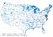 USA United States Water Bodies Rivers Lakes Map HD
