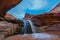 USA, Utah, Escalante Wilderness. Waterfall in Coyote Gulch