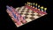 USA and Venezuela conflict. Chess concept on black background. 3d illustration