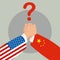 Usa vs china policy and competition. arm wrestling.vector illustration