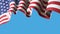 USA waving flag for banner design. USA waving national flag on transparent background. Festive patriotic design pattern, template.