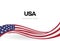 The USA waving flag banner. The United States of America patriotic ribbon poster. Independence day anniversary brochure
