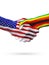 USA and Zimbabwe flags concept cooperation, business, sports competition